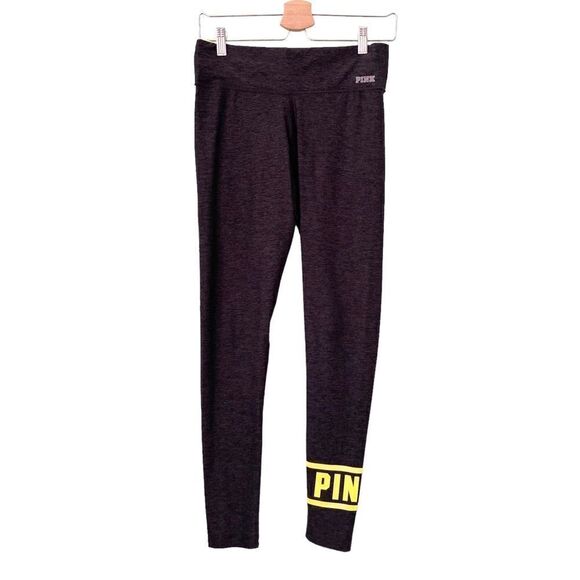 PINK Victoria's Secret High Waist Legging in Grey and Neon Green Size Small - Picture 1 of 5